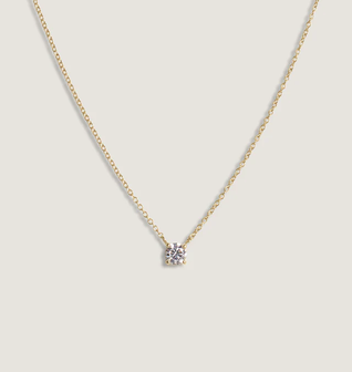 Solitaire Floating Round Diamond Necklace
