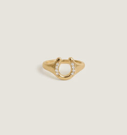 Horseshoe Signet Ring Diamond