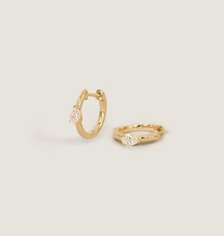 Teardrop Huggie Earrings Diamond