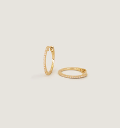 Pavé Diamond Hoop Earrings Small