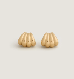 Gaia Scallop Earrings Gold