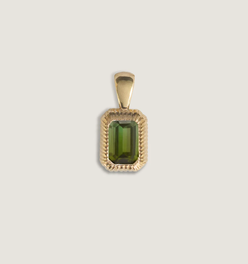 Lyra Emerald Cut Pendant Green Tourmaline