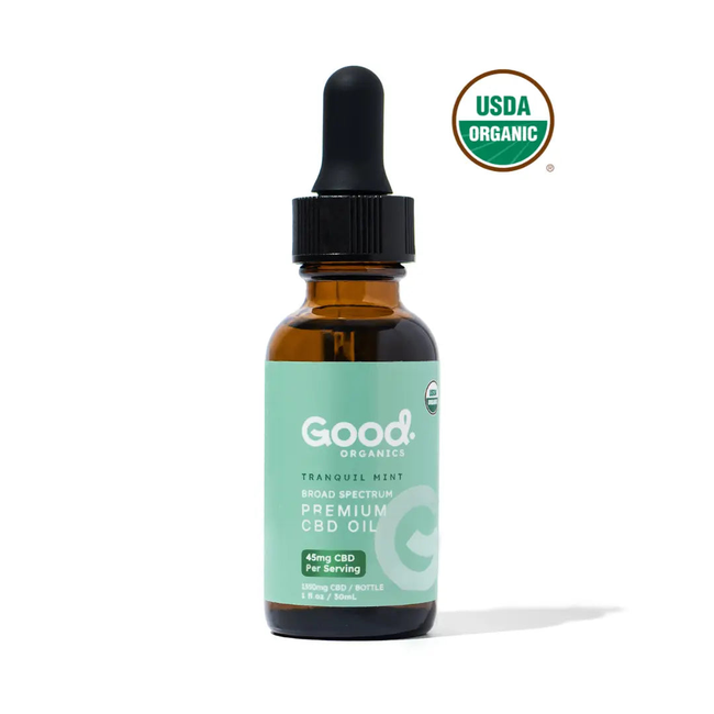 USDA Organic Tranquil Mint CBD Tincture - 1350mg-gallery-58306566193461