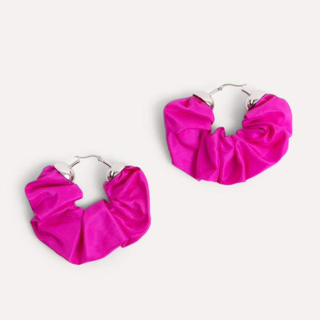 Scrunchie Earrings in Magenta-gallery-42061926662382