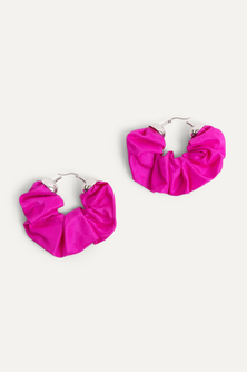 Scrunchie Earrings in Magenta