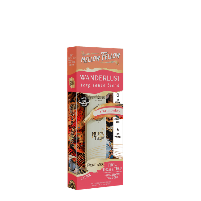 Wanderlust Blend - Terp Sauce 1ml Disposable Spinner Vape - Star Monkey (Indica)-gallery-37327600615630