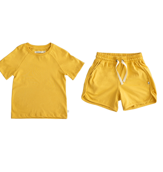 Frankie T-shirt & Ollie Short Set in Ochre