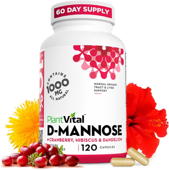 D-mannose 1000mg per serving - High Potency for Bladder, Kidney and Urinary Tract Support