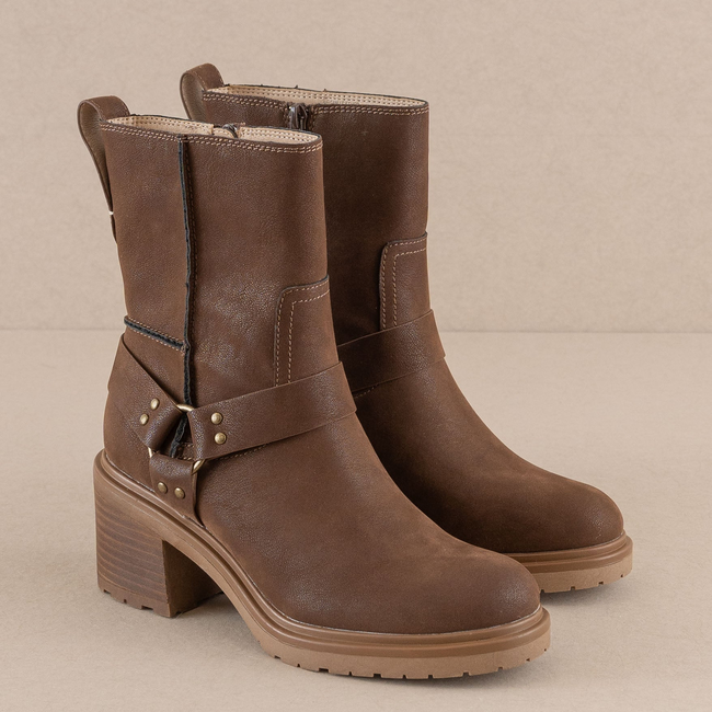 The Clyde | Coffee Moto Inspired Ankle Boot-gallery-36226964324529