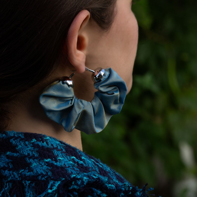 Scrunchie Earrings in Sapphire-gallery-42058355769582