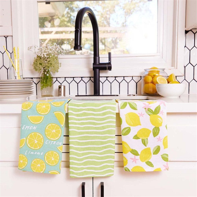 Limone Cotton Kitchen Towels (Set of 3)-gallery-32767363842135