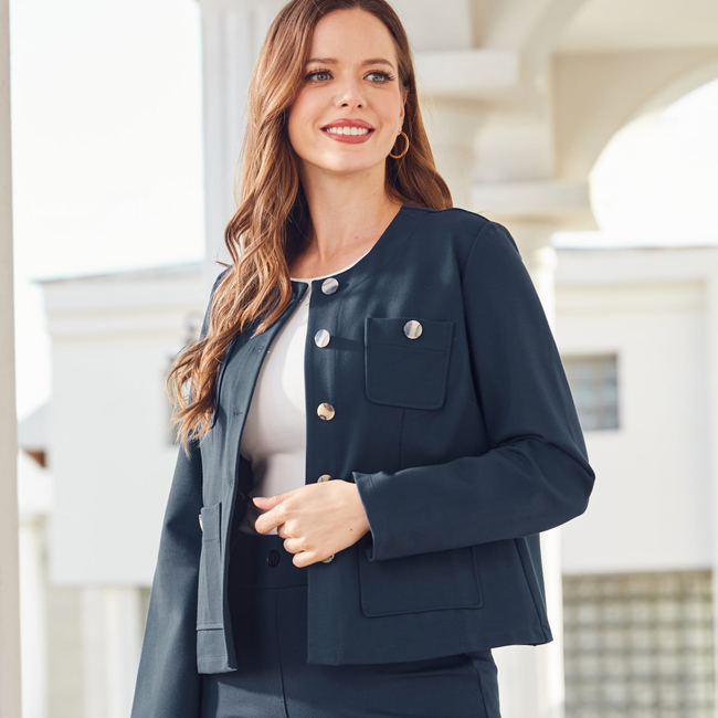 Collarless Jacket (Navy)-gallery-43761965269244