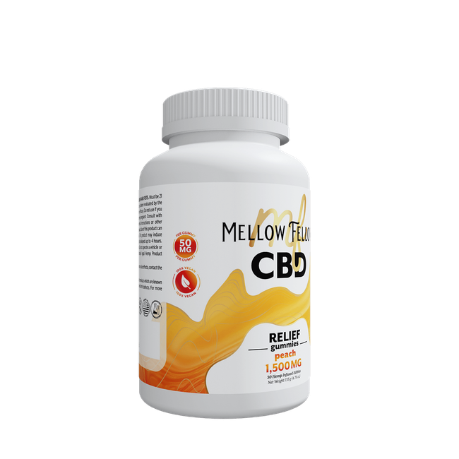Relief CBD Gummies - 1500mg - Peach-gallery-37564360229070