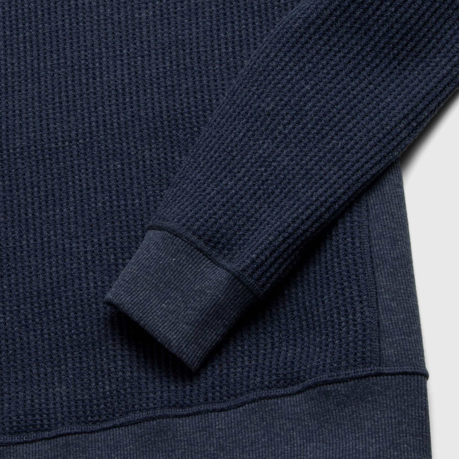 Butch Waffle Thermal Crewneck - Navy Heather-gallery-44013881950466