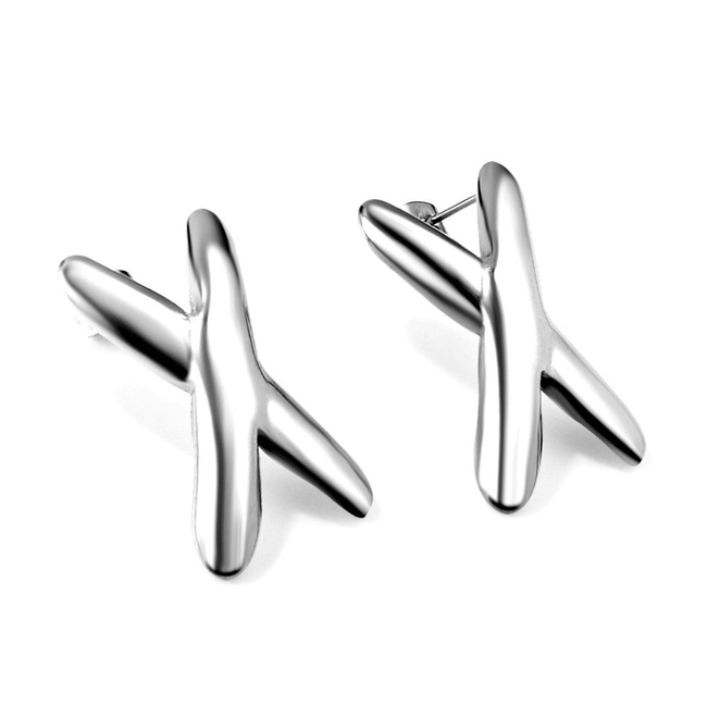 Beso "X" Stud Earrings-gallery-42474085056762