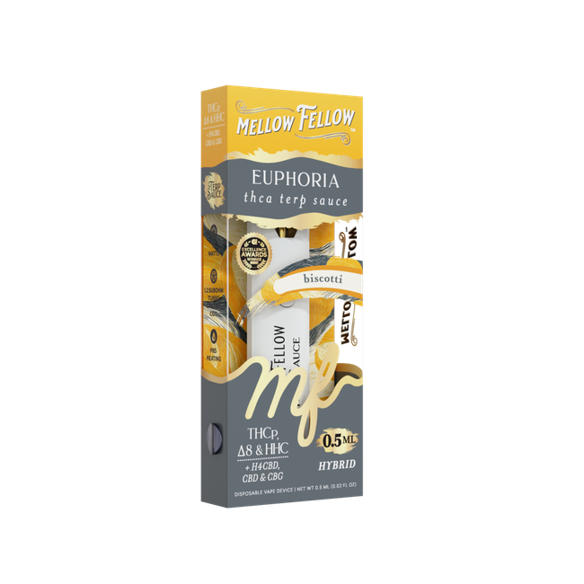 Euphoria Blend 0.5ml Terp Sauce Disposable Vape - Biscotti (Hybrid)-gallery-38057759506638