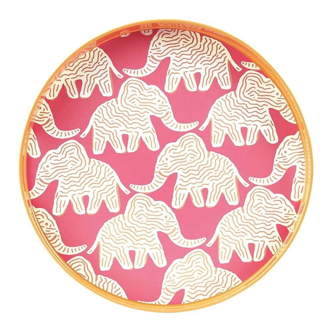 Elephant 15 Inch Round Tray-gallery-32767221071959