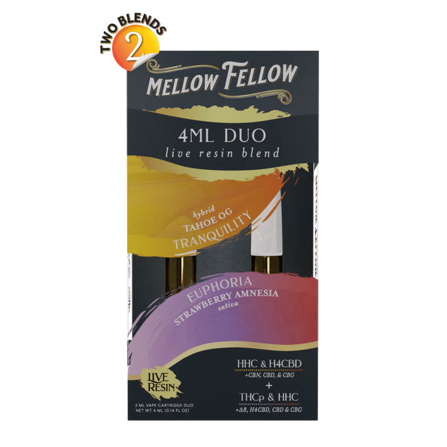 Euphoria - Strawberry Amnesia (Sativa) & Tranquility - Tahoe OG (Hybrid) - Live Resin 4ml Vape Cart -gallery-37327708815566