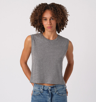 Sleeveless Babe Tee <br> Heather Grey