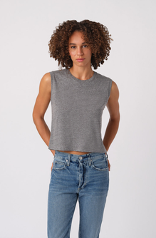 Sleeveless Babe Tee <br> Heather Grey