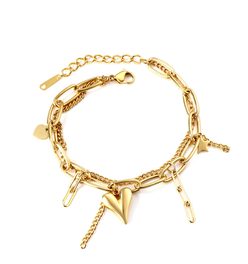 Amour Double Chain Gold Bracelet