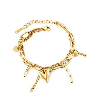 Amour Double Chain Gold Bracelet