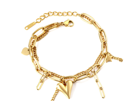 Amour Double Chain Gold Bracelet