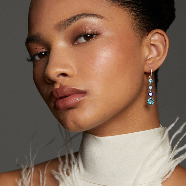 STELLAR MULTI STONE LINEAR LEVERBACK EARRINGS-gallery-48514456060163