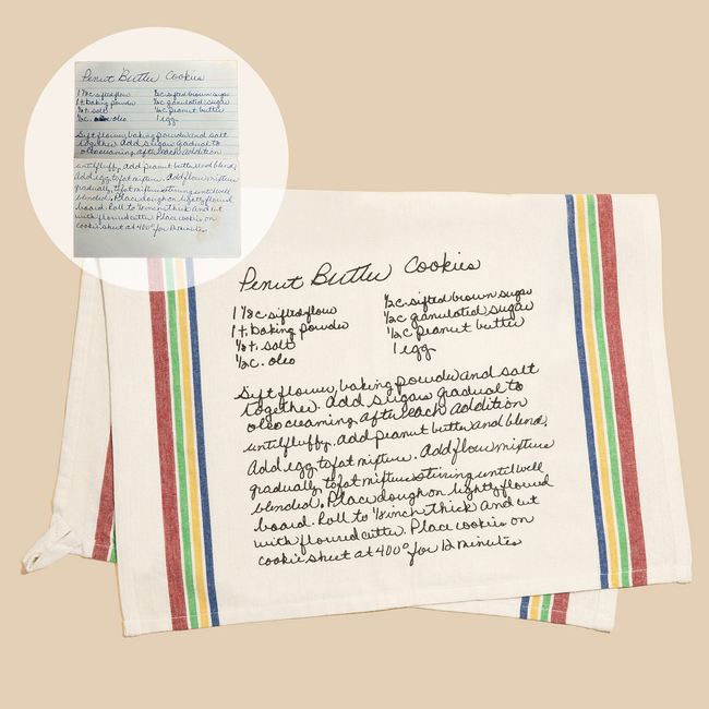 Multi Color Striped Custom Family Recipe Kitchen Towel-gallery-43696555688159