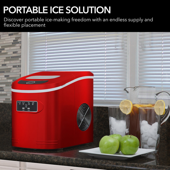 Whynter IMC‑270MR Portable Ice Maker – 27 lb/Day, Metallic Red, Bullet Ice Cubes-gallery-47954758992120