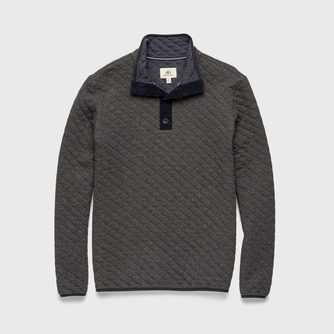 Ken Quilted Button Mock – Charcoal Heather