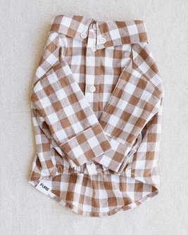 Sylvan Nutmeg Gingham Dog Shirt