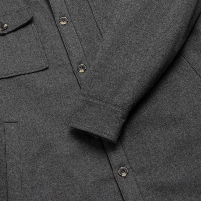 Skip Sherpa Shirt Jacket - Charcoal Heather-gallery-44084753629442