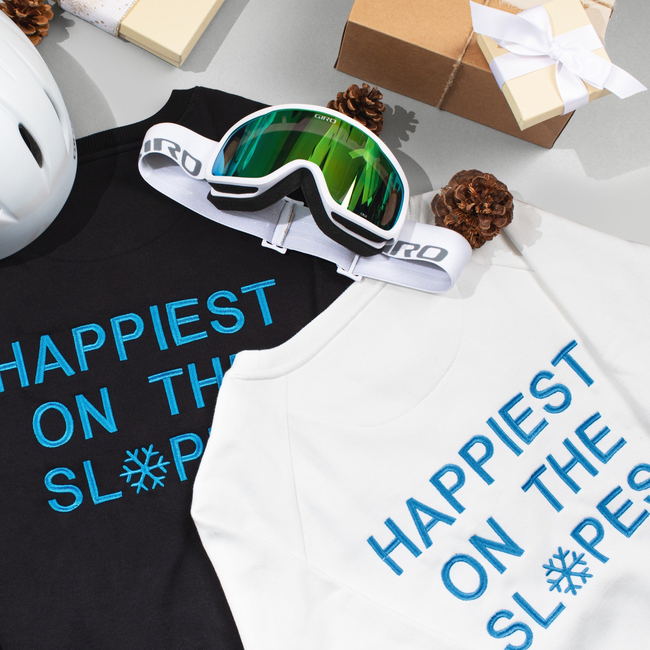 Happiest on the Slopes® Skiing Snowboarding Sweatshirt-gallery-33458361303200