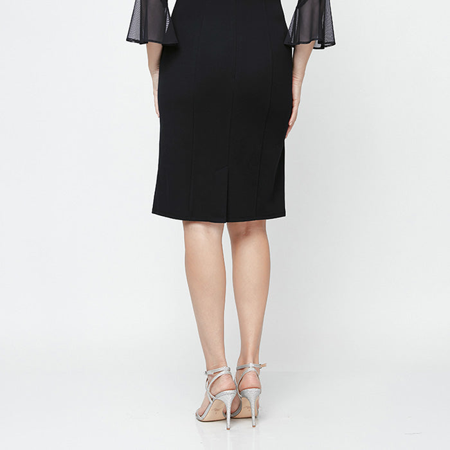 Olivia Illusion Neck Crepe Dress-gallery-42505838756096