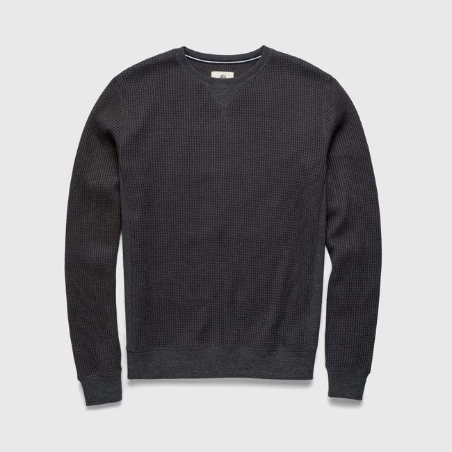 Butch Waffle Thermal Crewneck - Charcoal Heather-gallery-44013882409218