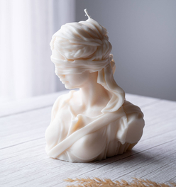 Blind Lady Justice Statue Candle