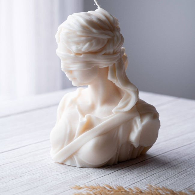 Blind Lady Justice Statue Candle-gallery-32624155426882