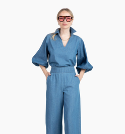 Take Pause Pant Set - Chambray