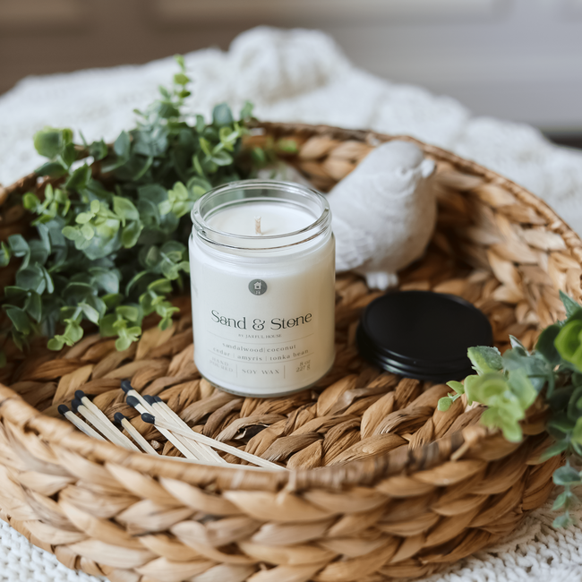 Sand & Stone Soy Candle | 8 oz.-gallery-35358432198726