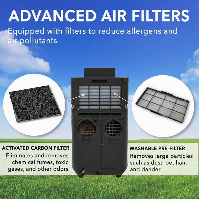 Whynter Elite Dual Hose Digital Portable Air Conditioner Dehumidifier, 400 sq ft Efficiency ARC-122D-gallery-46535400423672