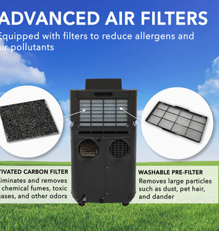 Whynter Elite Dual Hose Digital Portable Air Conditioner Dehumidifier, 400 sq ft Efficiency ARC-122D