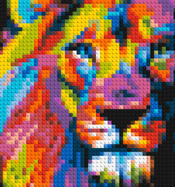 Lion Colourful Pop Art - Brick Art Mosaic Kit