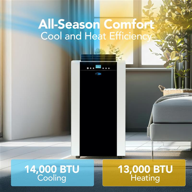 Whynter Dual Hose Portable Air Conditioner, Heater, Dehumidifier, and Fan with Activated Carbon Filt-gallery-47409498489080