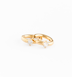 Single Diamond Hoop