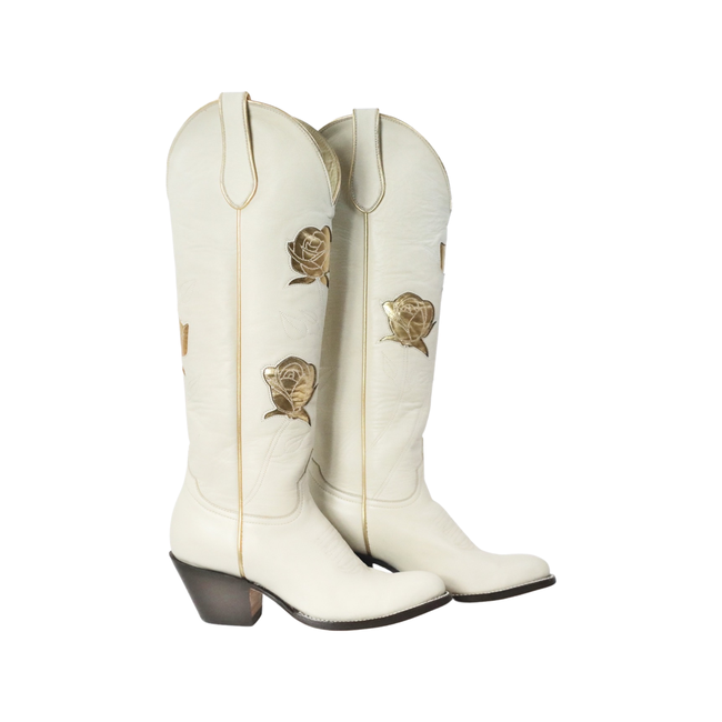 San Antonio Rose Cream + Gold Women's Cowboy Boot-gallery-35218460999861