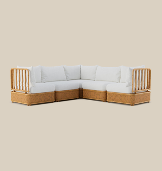 Natura Sectional - Five Seat Corner-Shape - Pearl