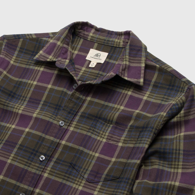 Brian Flannel Plaid Shirt - Grape Combo-gallery-44084184711426
