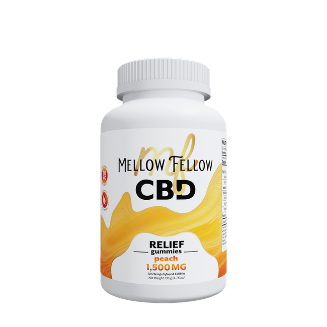 Relief CBD Gummies - 1500mg - Peach-gallery-37564360196302