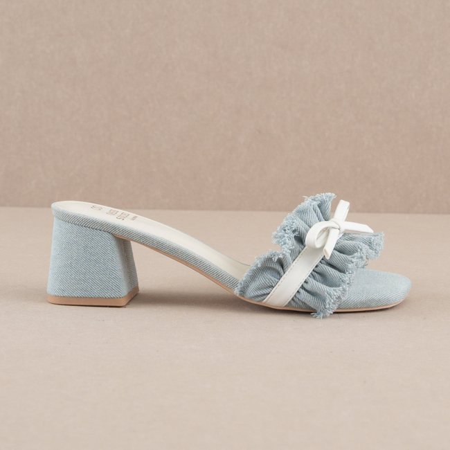 The Julissa | Denim Romantic Low Heel Sandal-gallery-34702077886641